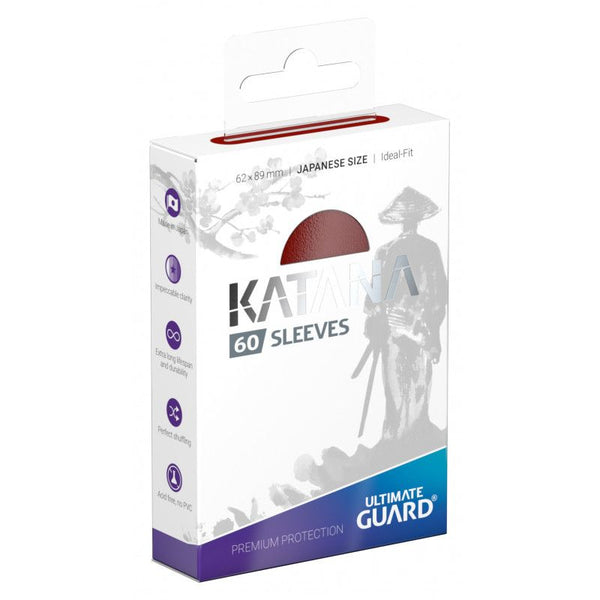 Ultimate Guard Katana Japanese Size Sleeves Red 60 pack