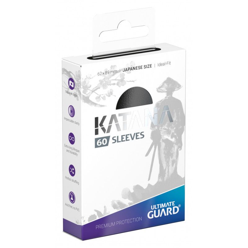 Ultimate Guard Katana Japanese Size Sleeves Black 60 pack